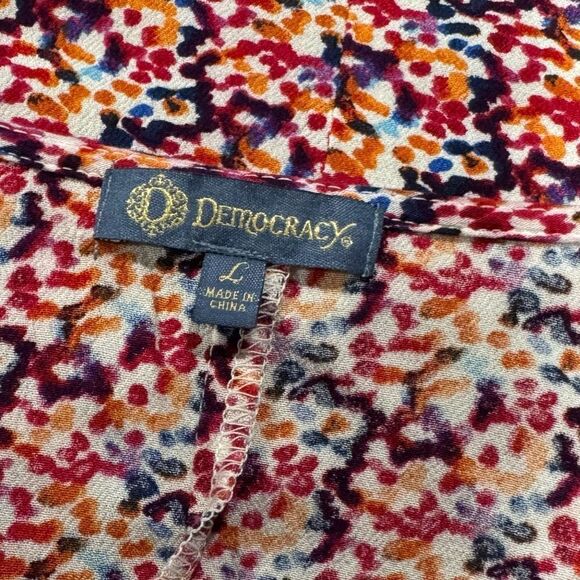 Democracy 3/4 Kimono Sleeve Tie Front Top Women’s Large - Picture 4 of 5